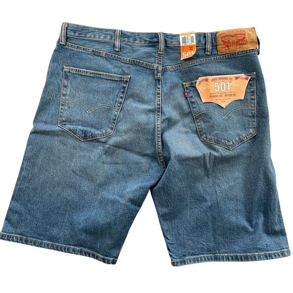 Levi’s Denim Shorts 42 Original 501 10" Button Fly Medium Wash Jorts - Picture 3 of 9